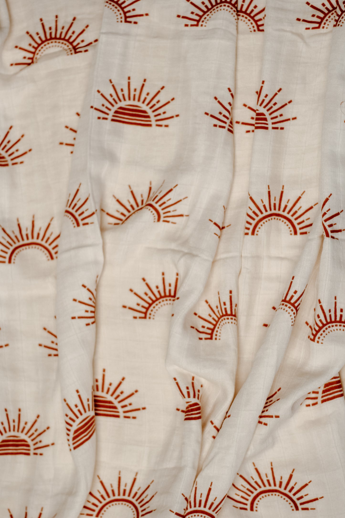 Bamboo Swaddle | Cream, Red Sun