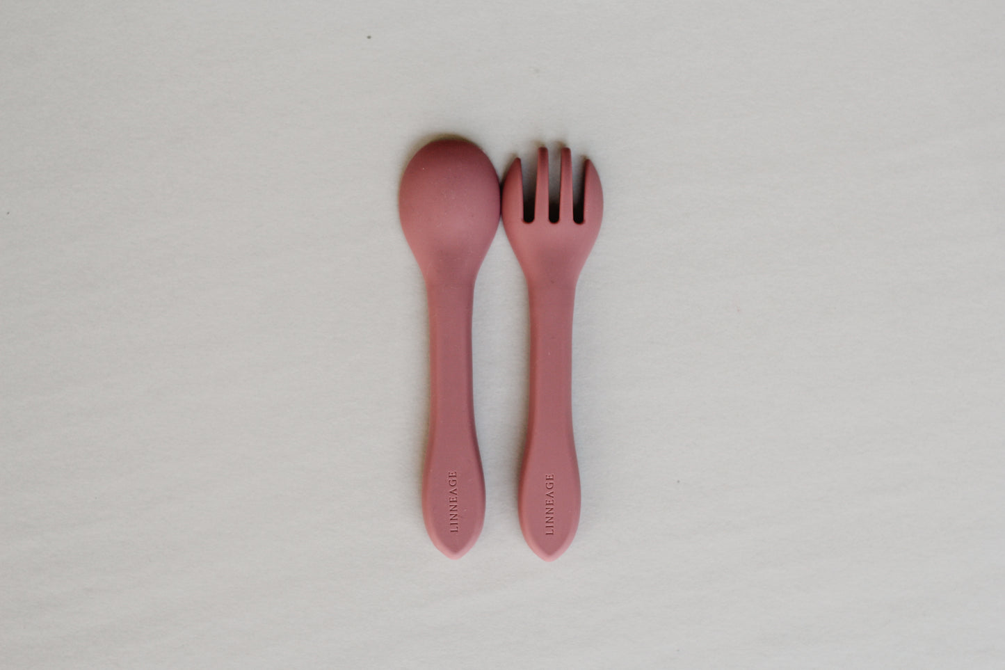 Silicone Spoon + Fork | Mauve