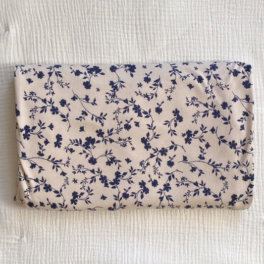 Extra Large Stretch Swaddle | Cream with Blue Floral