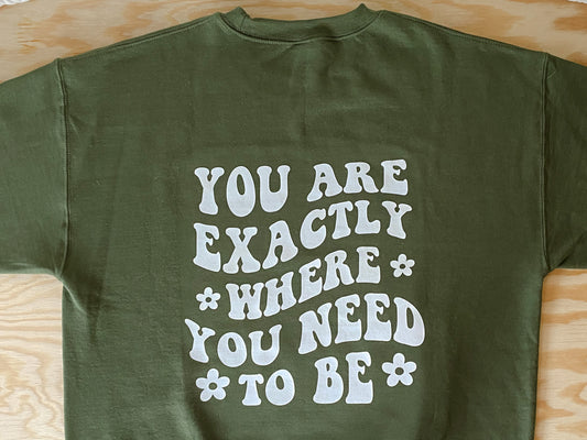 you are exactly where you need to be | Adult Sizes