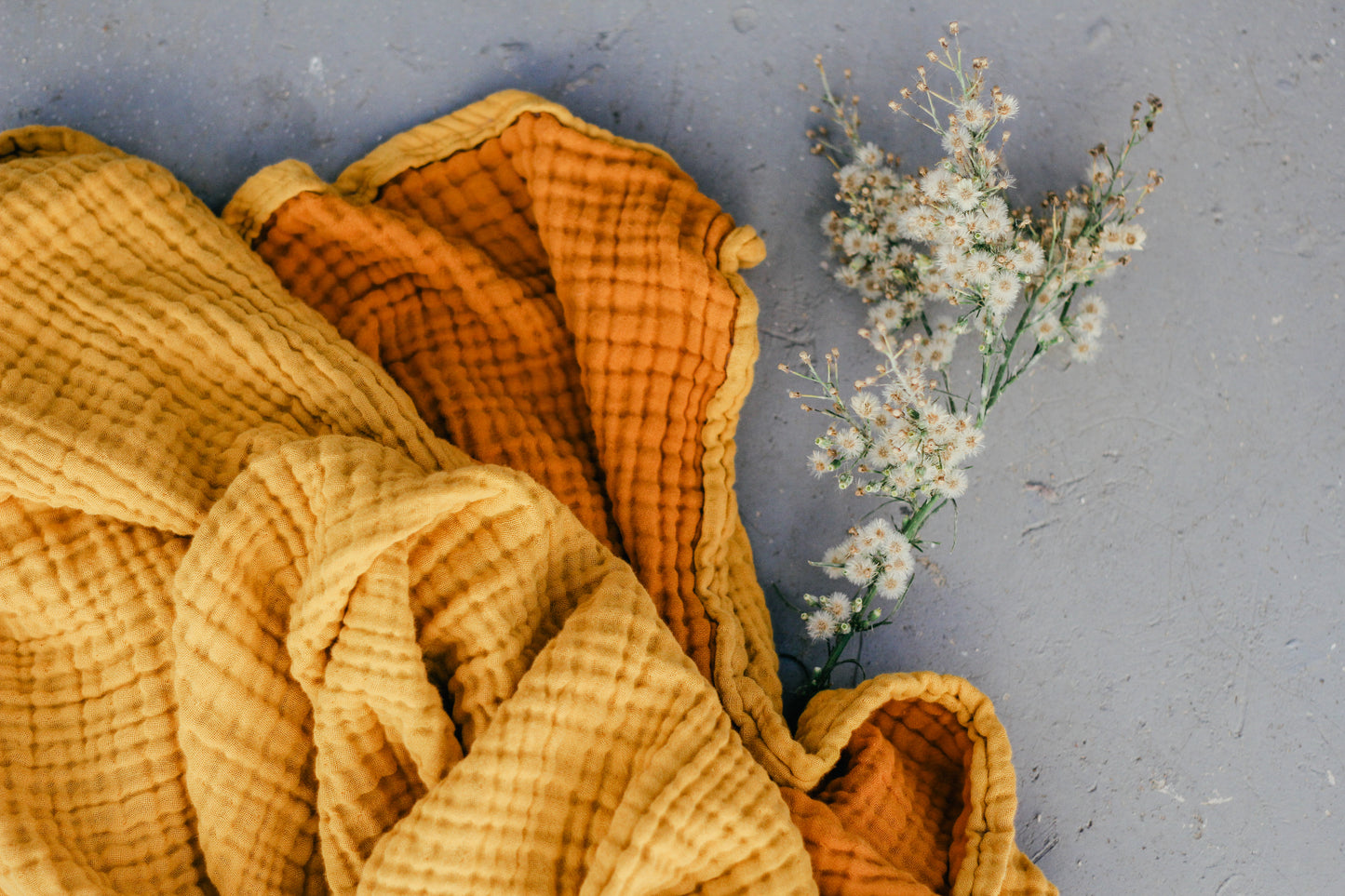 Muslin Blanket | Reversible Mustard Yellow