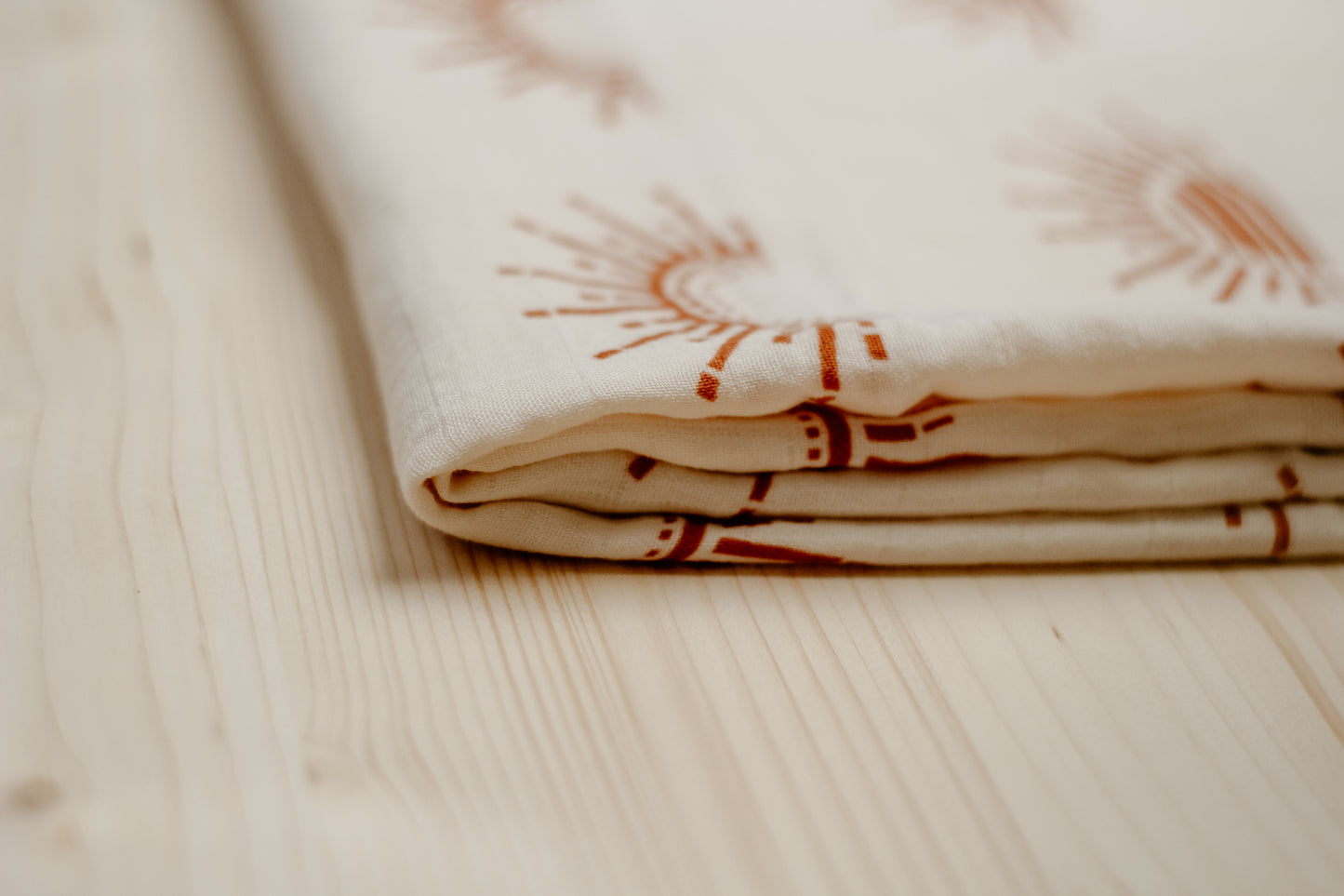 Bamboo Swaddle | Cream, Red Sun