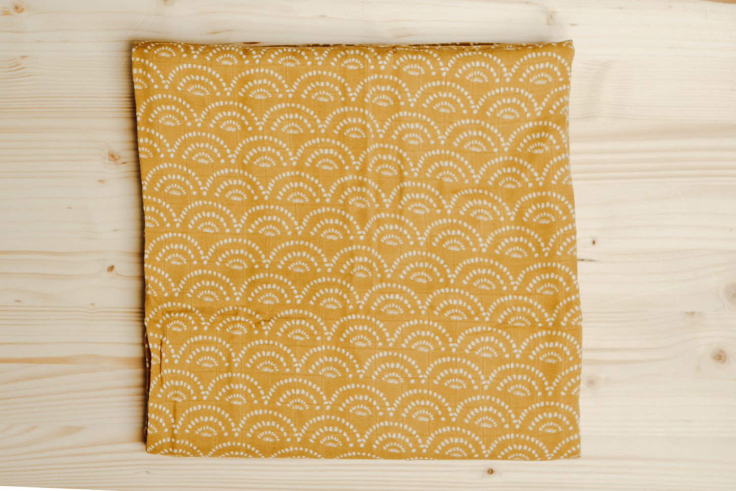 Bamboo Swaddle | Mustard, White Arch