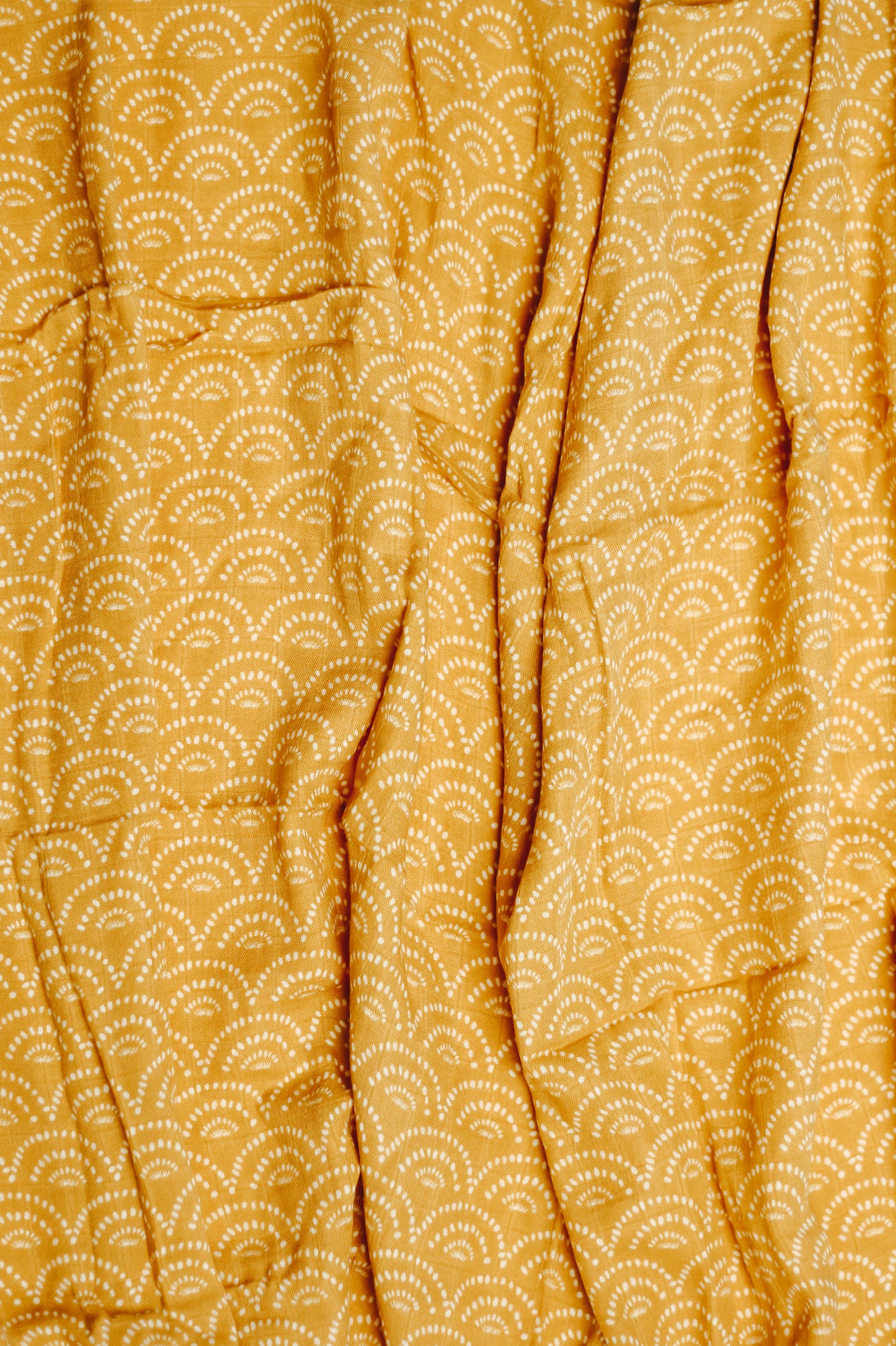 Bamboo Swaddle | Mustard, White Arch