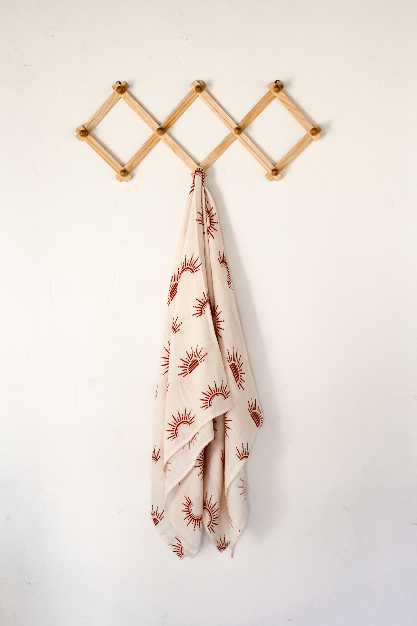 Bamboo Swaddle | Cream, Red Sun