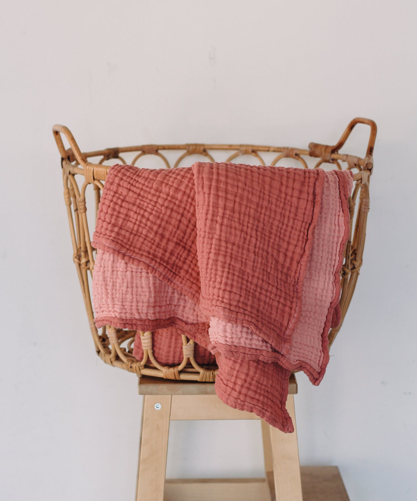 Muslin Blanket | Reversible Dusty Rose