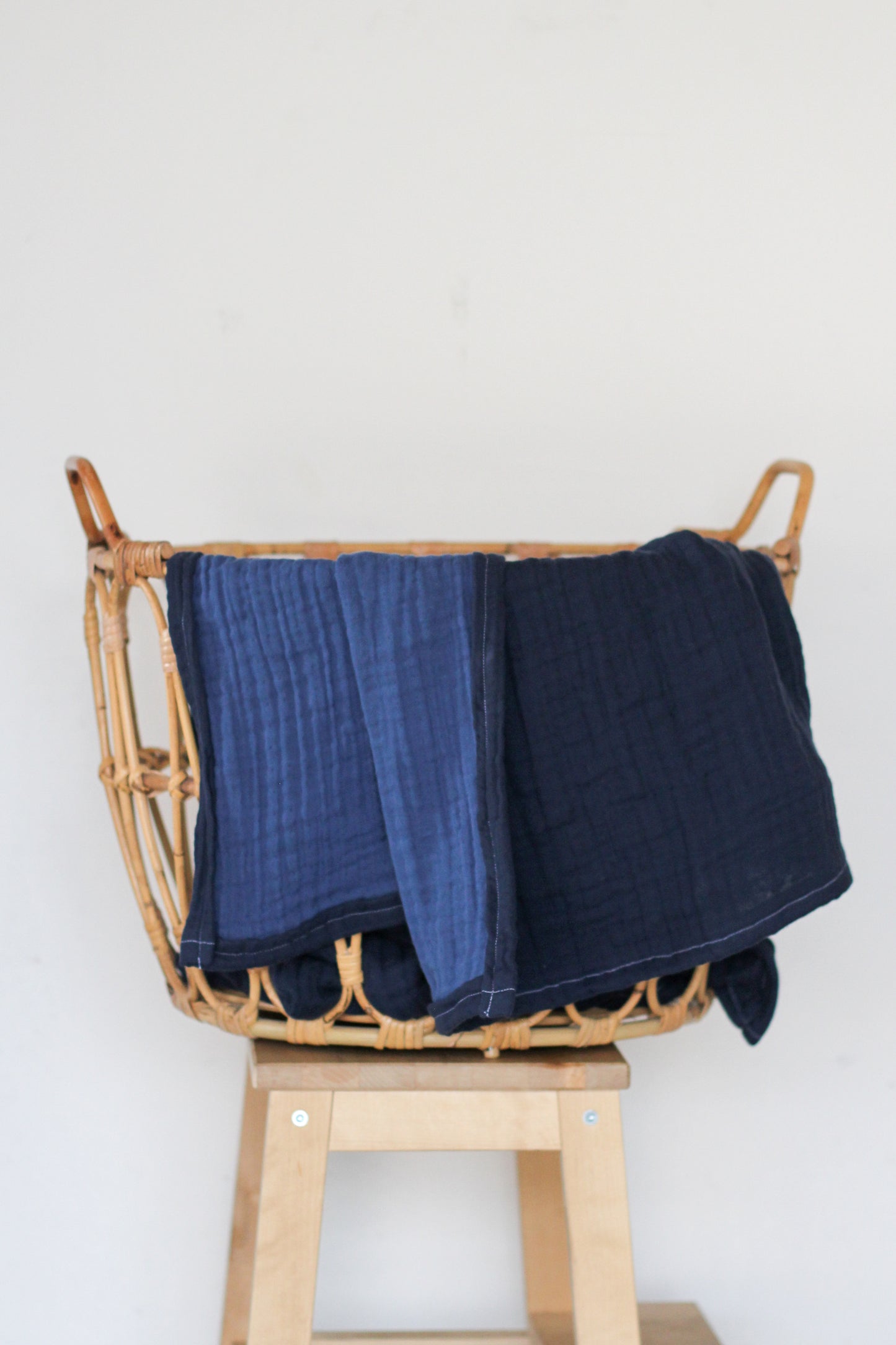 Muslin Blanket | Reversible Dark Blue