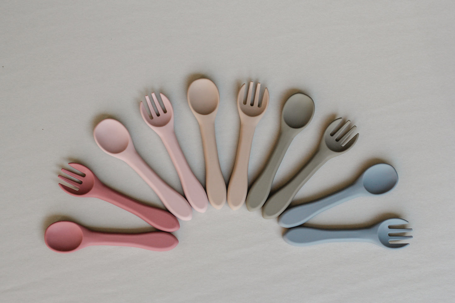 Silicone Spoon + Fork | Mauve
