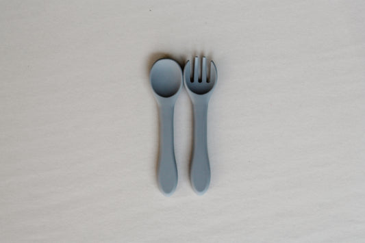 Silicone Spoon + Fork | Mist