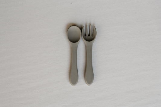 Silicone Spoon + Fork | Sage