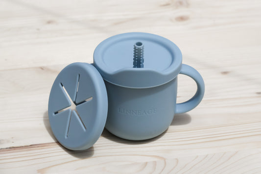 4-in-1 Sippy + Snack Cup | Dusty Blue