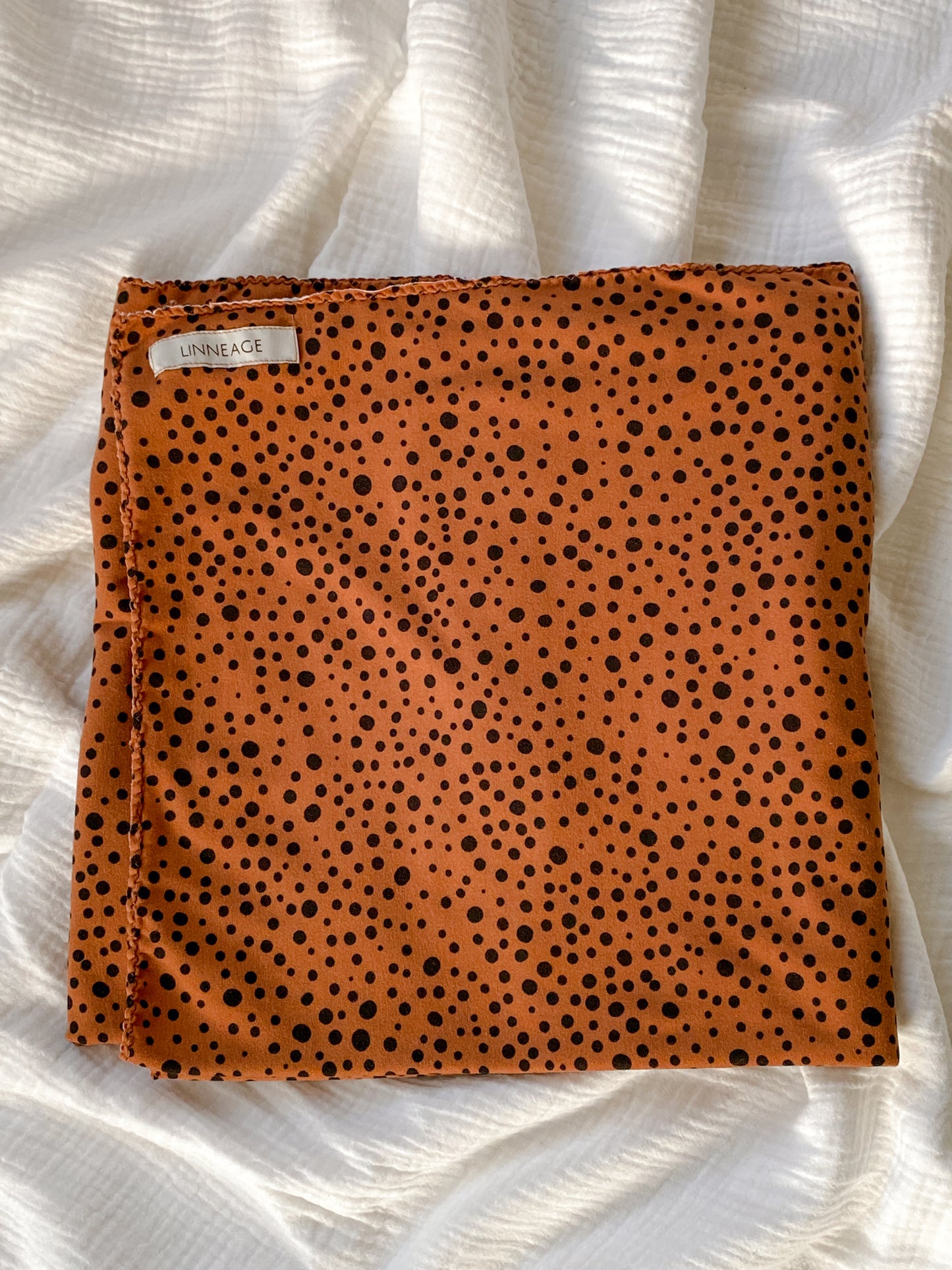 Extra Large Stretch Swaddle | Rust Dot