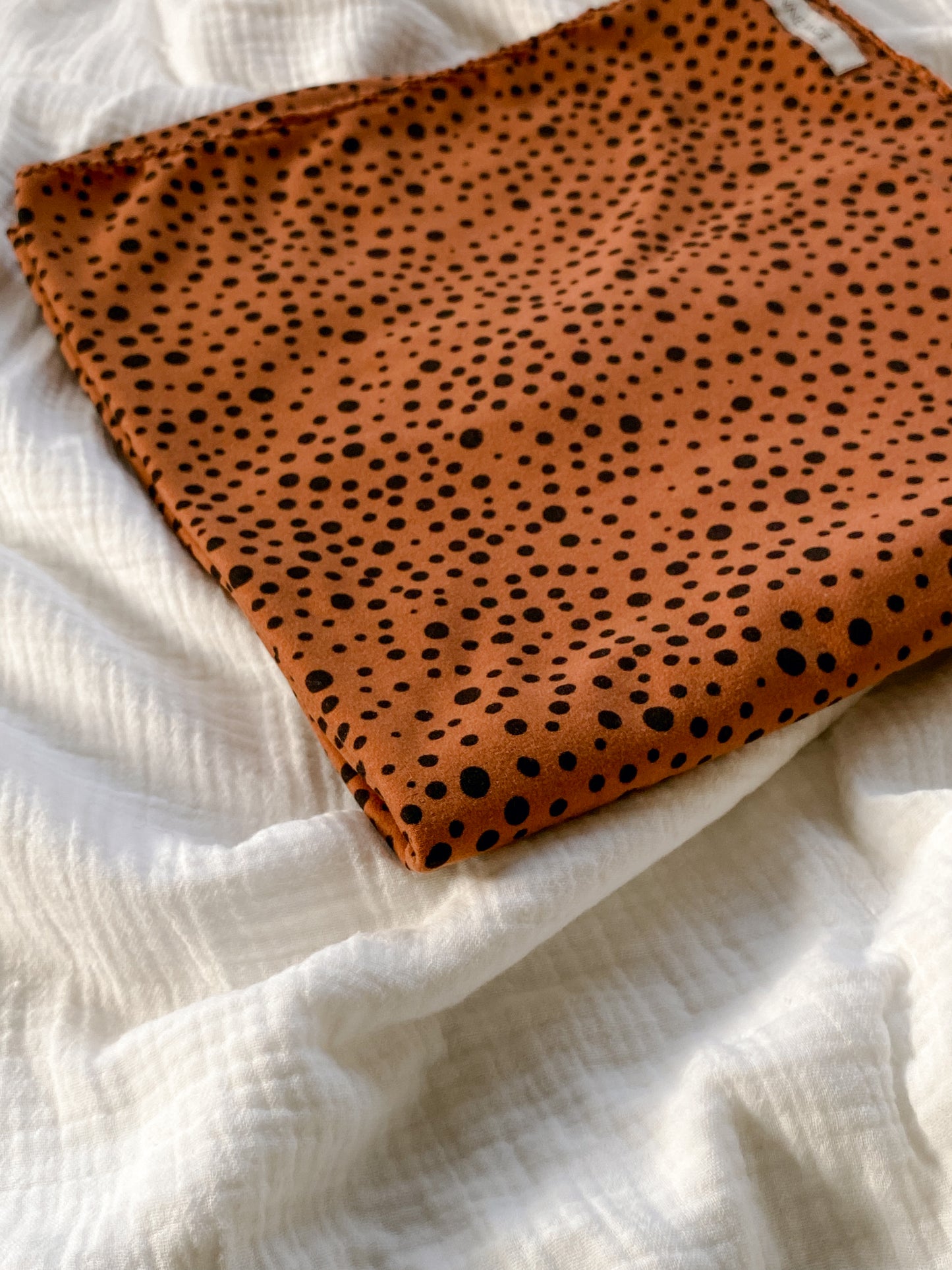 Extra Large Stretch Swaddle | Rust Dot