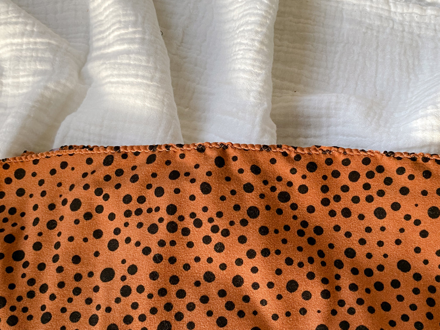 Extra Large Stretch Swaddle | Rust Dot