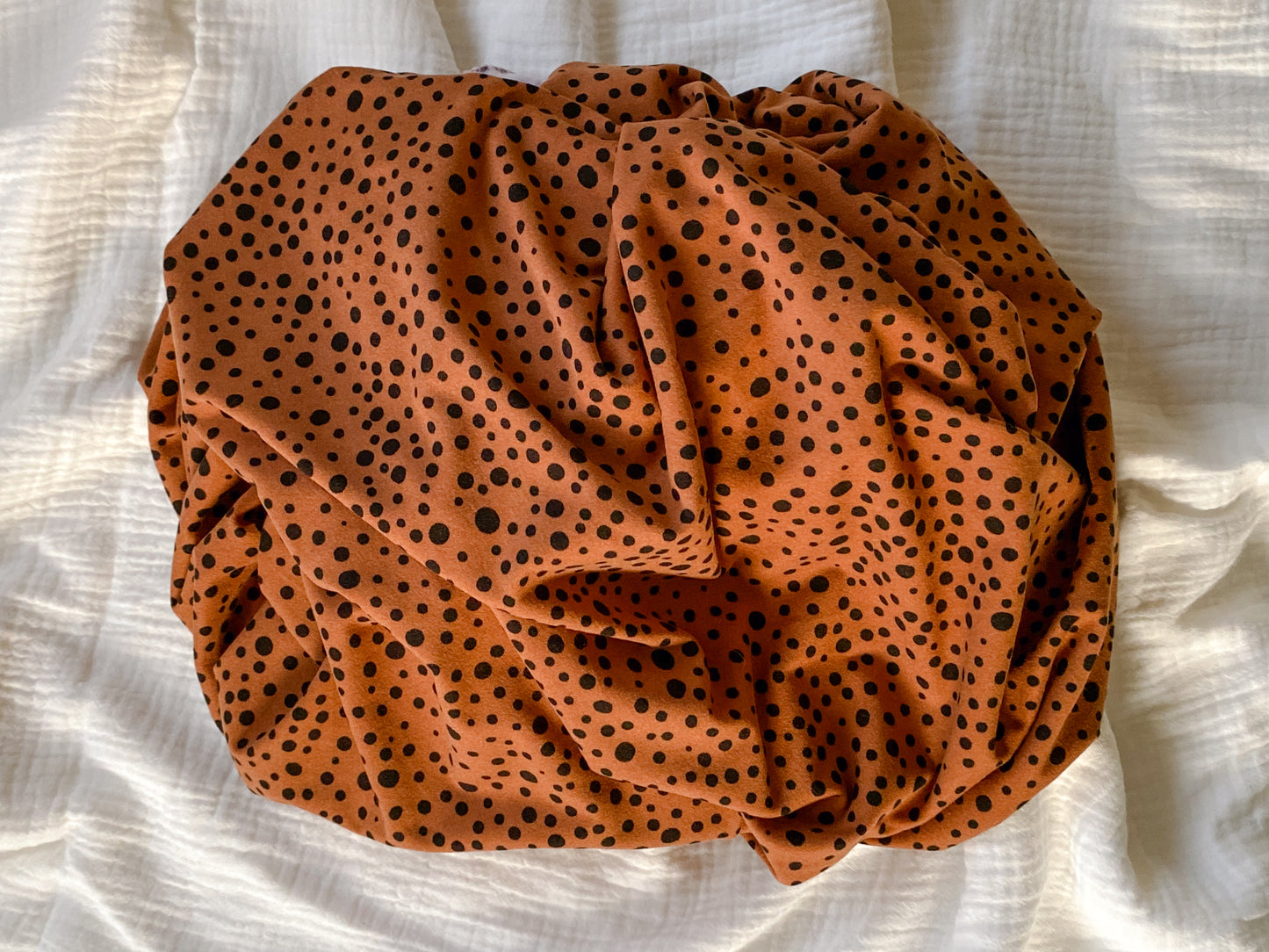 Extra Large Stretch Swaddle | Rust Dot